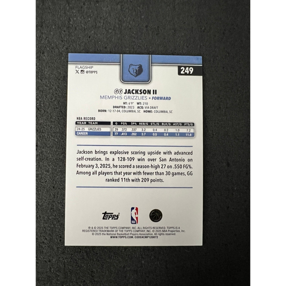 GG Jackson II - 2025-2026 Topps Basketball - Gold #31/50